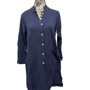 Navy Blue Button-Up Dress